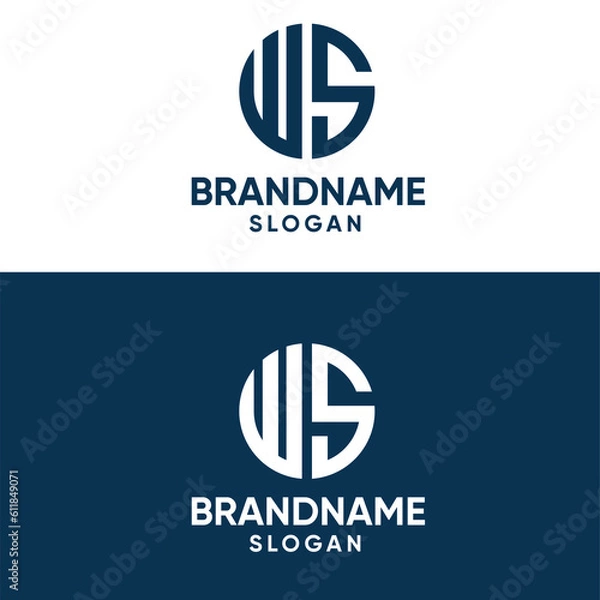 Obraz the letters WS. vector logo monogram alphabet minimalist design	