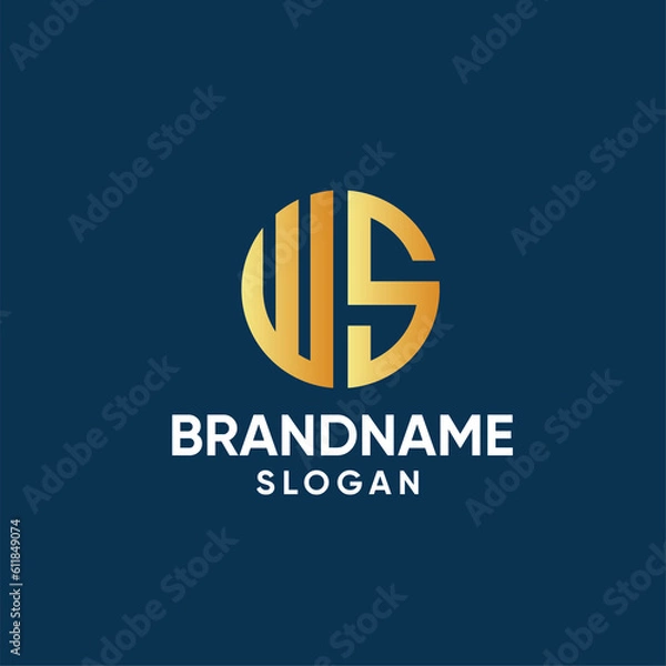 Obraz the letters WS. vector logo monogram alphabet minimalist design	