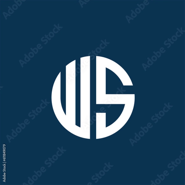 Obraz the letters WS. vector logo monogram alphabet minimalist design	