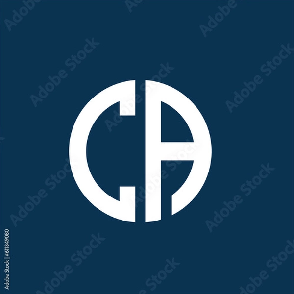 Obraz the letters CA. vector logo monogram alphabet minimalist design	