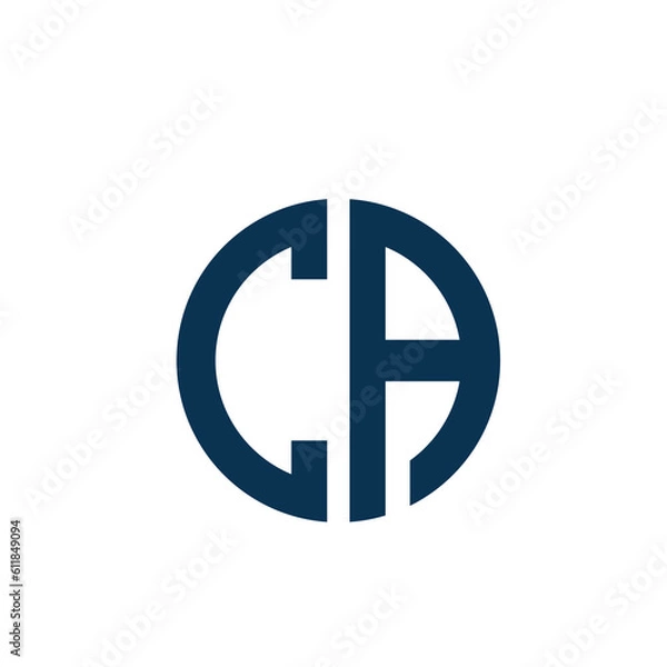 Obraz the letters CA. vector logo monogram alphabet minimalist design	