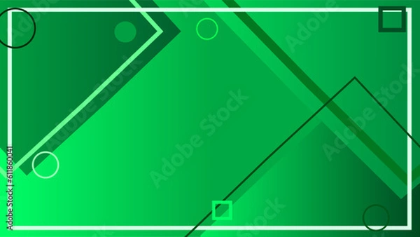 Obraz Green gradient geometric rigid outlines frame background.