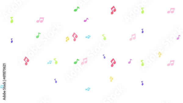 Obraz カラフルな音符（背景透過）の背景のイラスト
