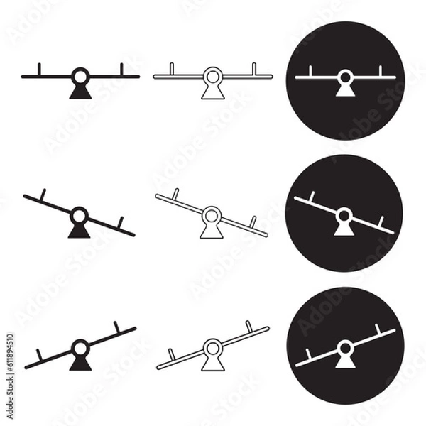 Fototapeta seesaw icon vector