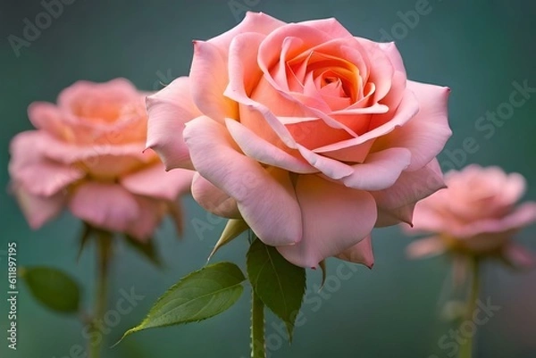 Fototapeta awsome flowers and bundles of red and pink flowers and trees genratibve ai techgnology