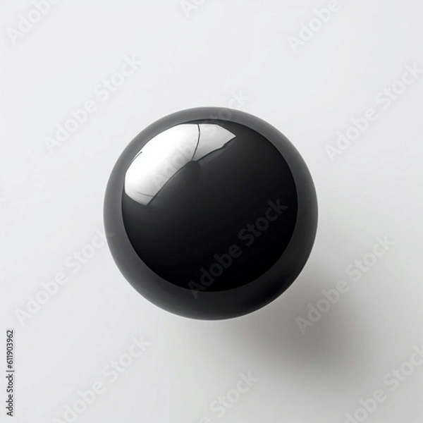 Obraz Black ball isolated in white
