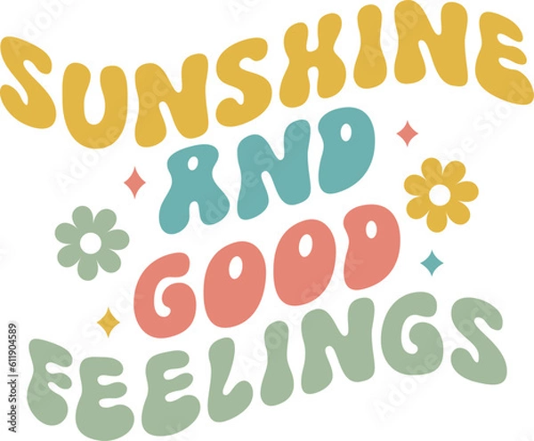 Fototapeta Sunshine and Good Feelings, 
Summer SVG, Retro Summer SVG