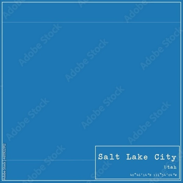 Fototapeta Blueprint US city map of Salt Lake City, Utah.