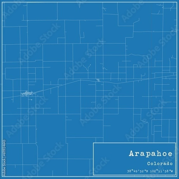 Fototapeta Blueprint US city map of Arapahoe, Colorado.
