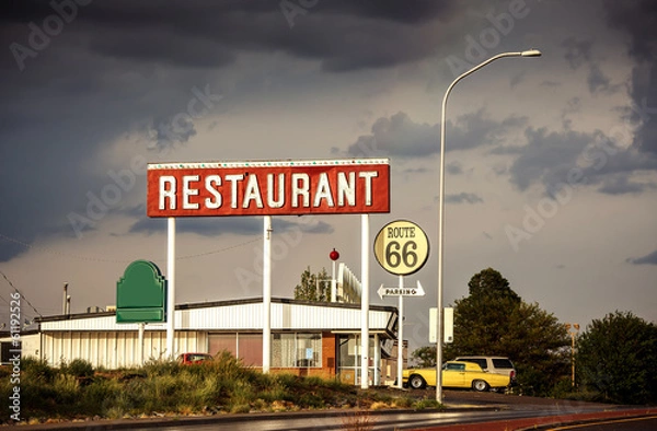 Obraz Znak restauracji wzdłuż Route 66