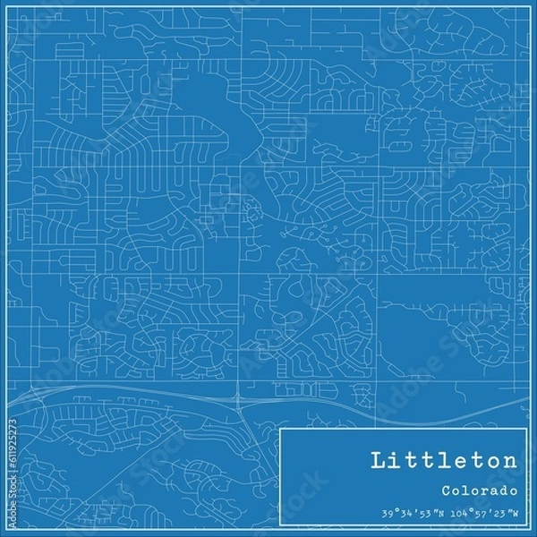 Obraz Blueprint US city map of Littleton, Colorado.