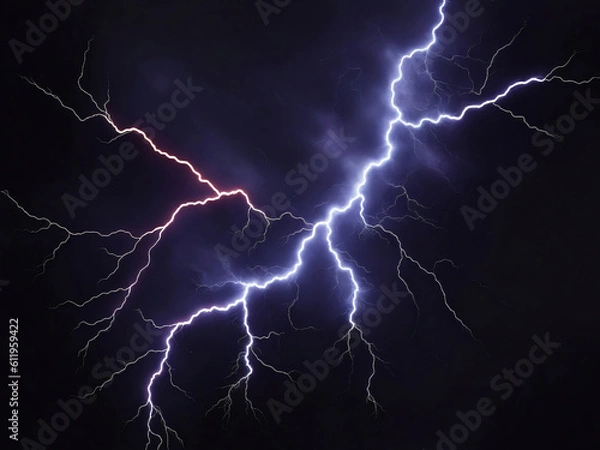 Obraz A Lightning bolt thunder, Generative AI Illustration.