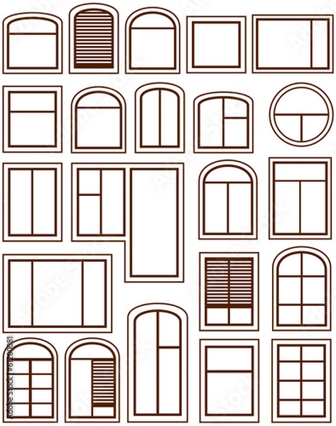 Fototapeta set isolated windows icons
