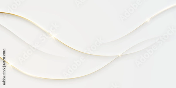 Obraz White background with golden lines