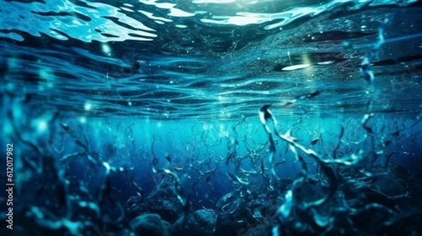 Obraz Generative AI, ジェネレーティブ, AI, water,水中, 水面, 波