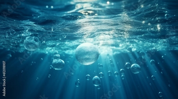 Obraz Generative AI, ジェネレーティブ, AI, water,水中, 水面, 波