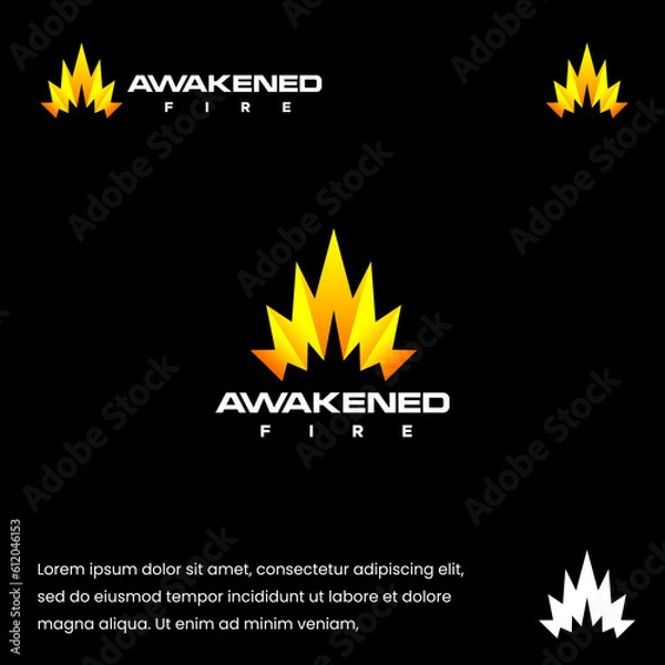 Obraz Unique fire logo in abstract modern simple style