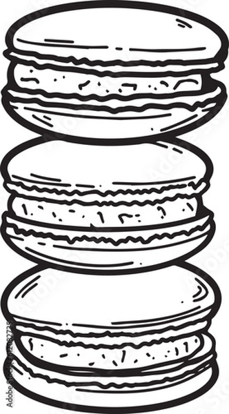 Fototapeta Macarons icon set Outline Simple vector illustration