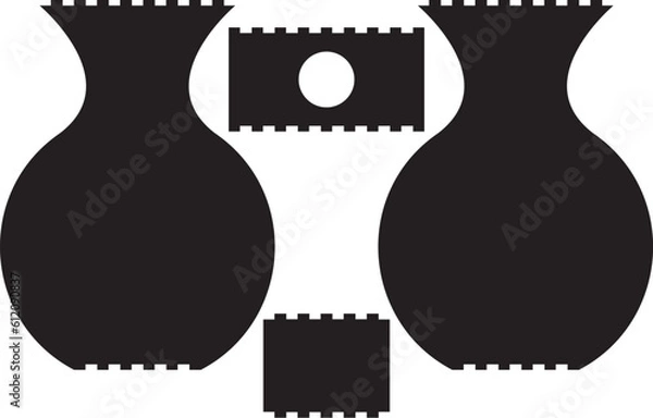 Obraz Wooden vase for flowers. Laser cut file. Constructor. 3mm