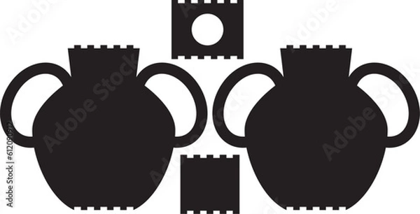 Obraz Wooden vase for flowers. Laser cut file. Constructor. 3mm