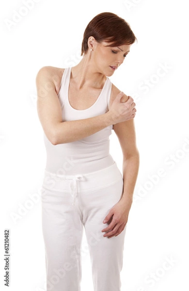 Obraz woman having a shoulder pain