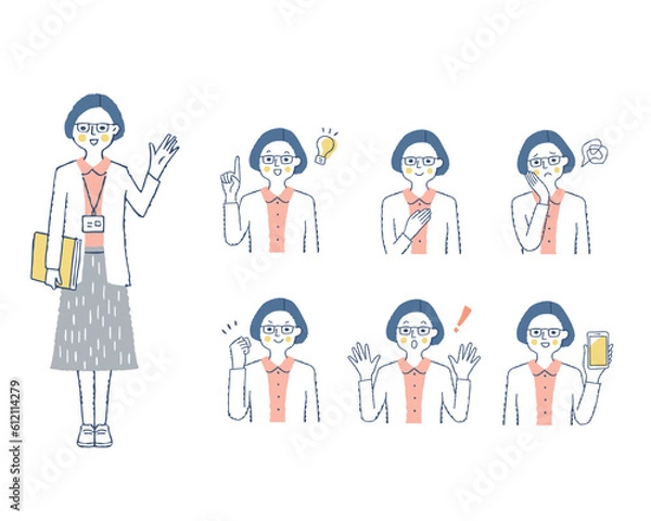 Fototapeta 女性の表情　バリーエーションセット