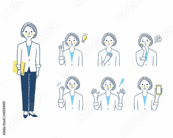 Fototapeta 女性の表情　バリーエーションセット