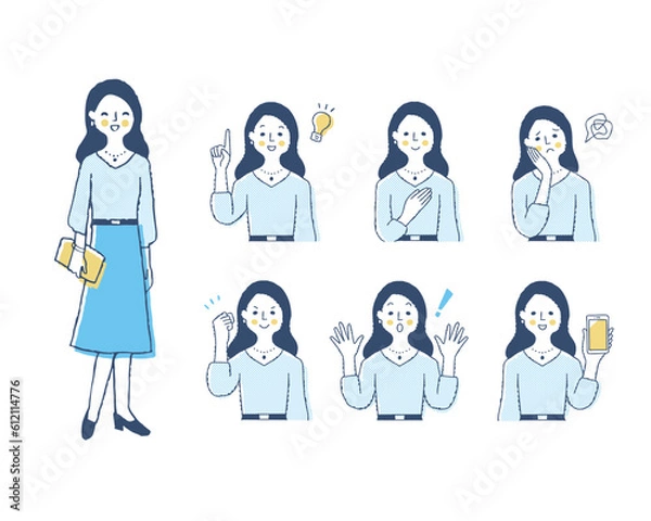 Fototapeta 女性の表情　バリーエーションセット