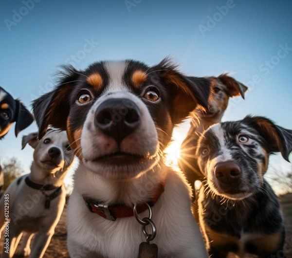 Obraz Dogs' dynamic pose. Staring at you! 