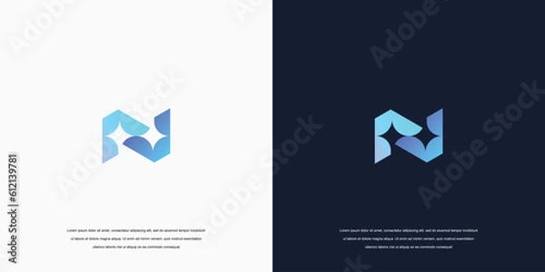 Fototapeta N logo, abstract  star logo