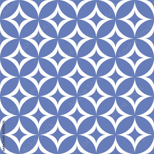 Fototapeta Vector. Seamless mediterranean geometric pattern, ornamental swatches. Talavera template. Portuguese Azulejo. Turkish decoration. Moroccan mosaic. Spanish porcelain. Ceramic dishes, folk ornament.
