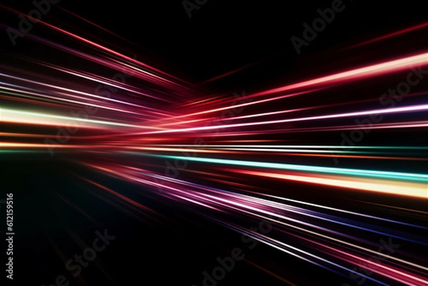 Fototapeta abstract multicolor spectrum background, bright neon rays and colorful glowing lines. AI generated content