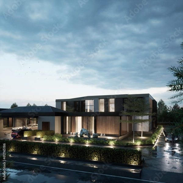 Fototapeta 3D Rendering House Design