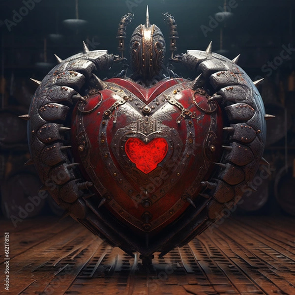 Fototapeta The Heart's Fortress: Iron and Armor Artwork