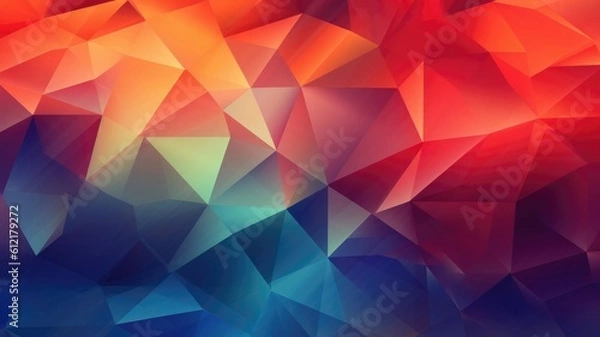 Fototapeta Colorful abstract geometric wallpaper. Design for background. Generative AI