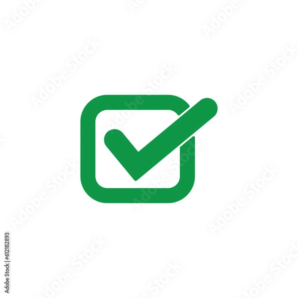 Obraz Check mark green line icons. Vector illustration. - Vector