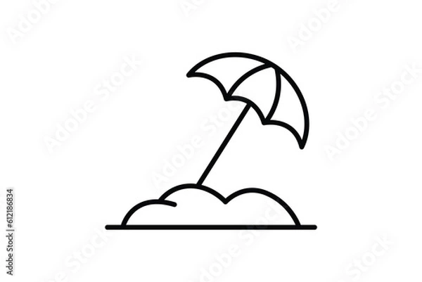Fototapeta Beach umbrella icon. icon related to summer, beach. Line icon style design. Simple vector design editable