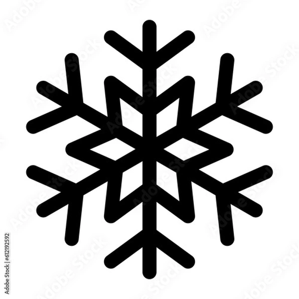 Obraz 冬、雪、雪の結晶を表すラインスタイルのアイコン