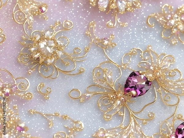 Fototapeta 宝石とゴールドの装飾