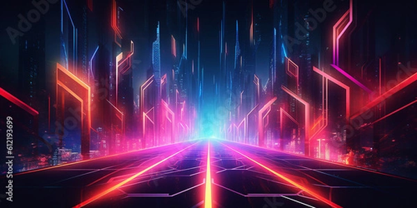 Fototapeta Abstract background with vibrant futuristic color