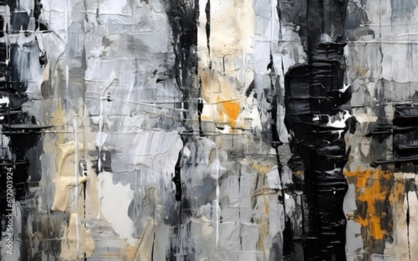 Fototapeta an abstract painting that has a mix of white and black colors