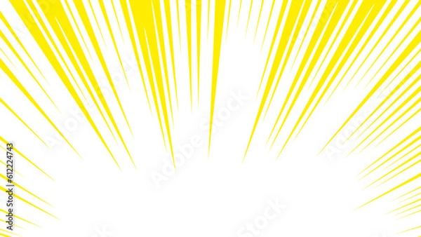 Fototapeta マンガ風シンプルオレンジ集中線背景