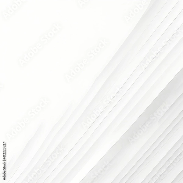 Fototapeta White luxury background with grey shadow straight stripes | Dark 3d geometric texture illustration| Generated AI