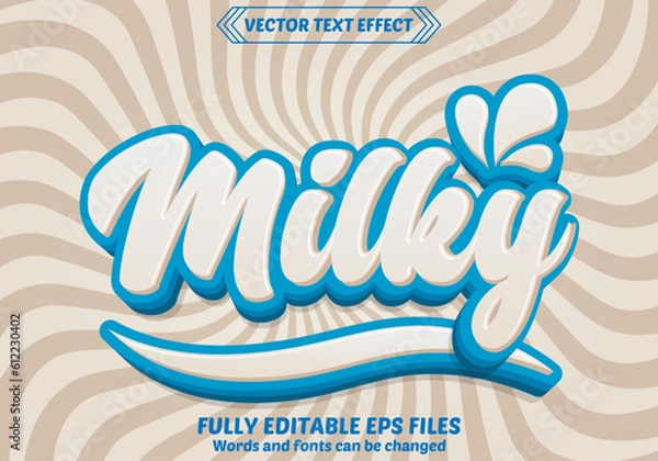 Obraz Milky Editable text effect vector