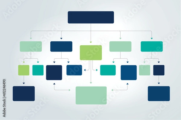 Fototapeta Infographics flowchart. Colored shadows scheme.