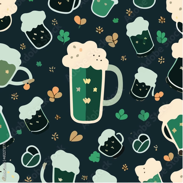Obraz cute simple st. patricks day pattern, cartoon, minimal, decorate blankets, carpets, for kids, theme print design
