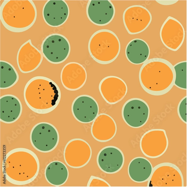 Obraz cute simple cantaloupe pattern, cartoon, minimal, decorate blankets, carpets, for kids, theme print design
