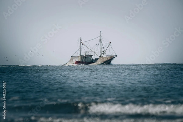 Fototapeta fishing boat in the North Sea in Germany