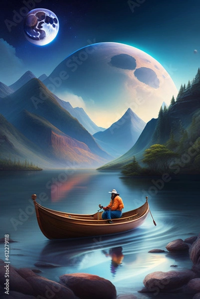 Obraz boat on the lake