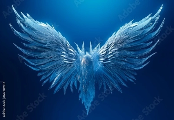 Fototapeta Beautiful Angel wings flying creature bird wings, feather wings Created with generative AI tools